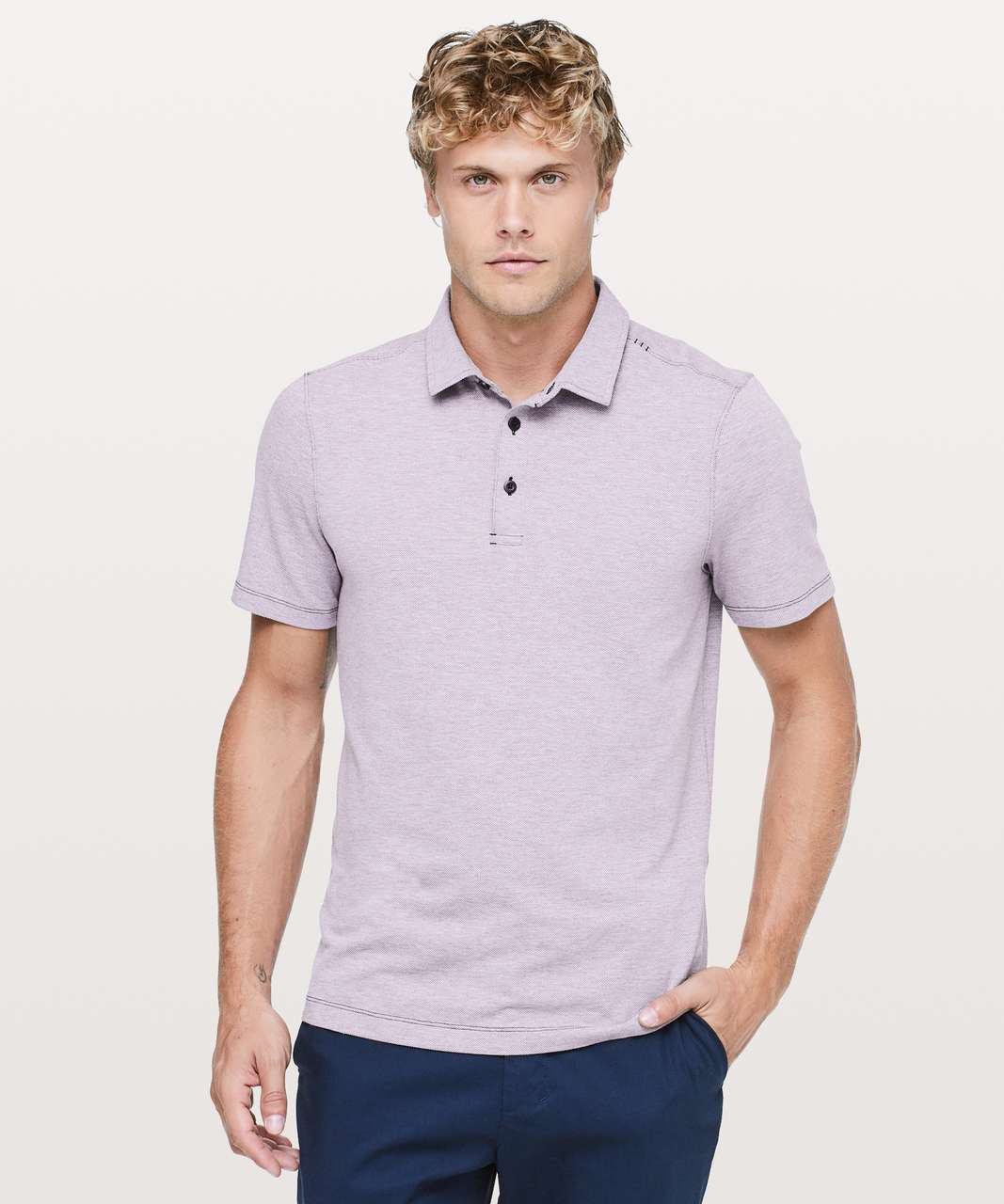 Lululemon Evolution Polo - Heathered Deep Phantom - lulu fanatics