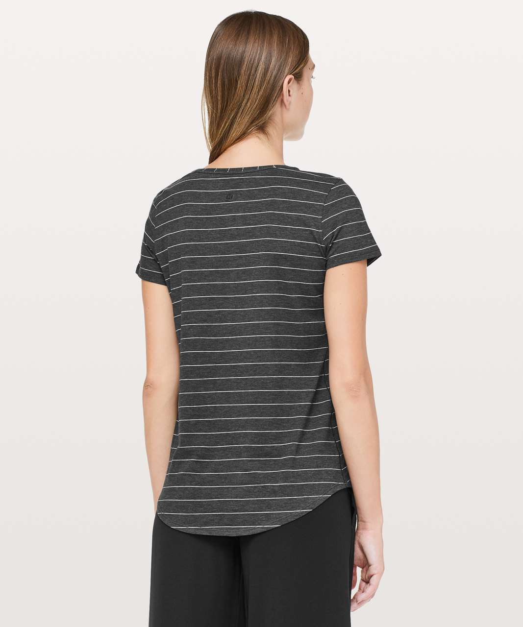 Lululemon Love Crew III - Short Serve Stripe Heathered Black White