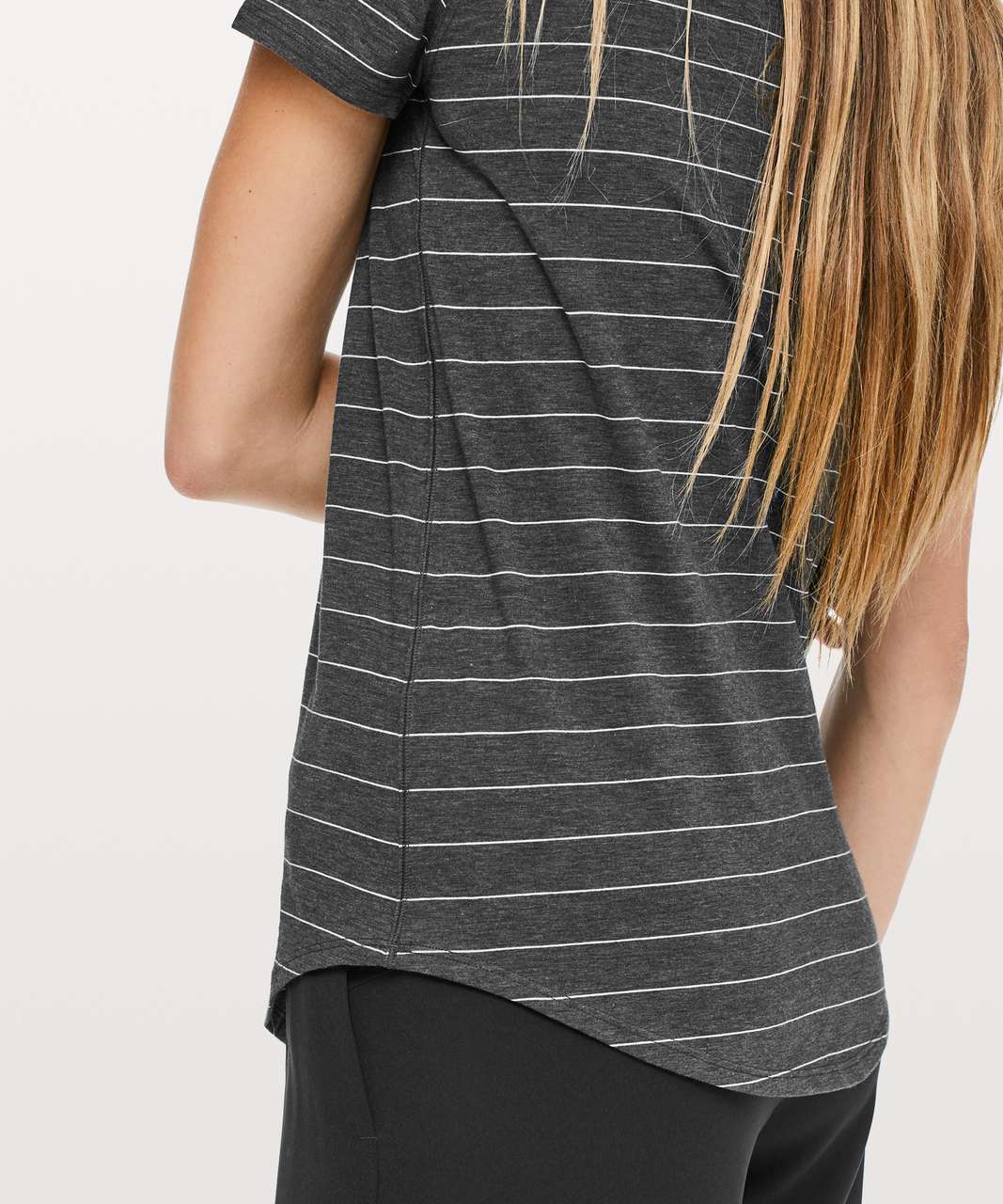 Lululemon Love Crew III - Short Serve Stripe Heathered Black White