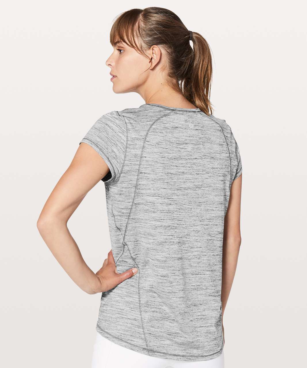 Lululemon Another Mile Short Sleeve - Space Dye Camo Seal Grey Deep Coal