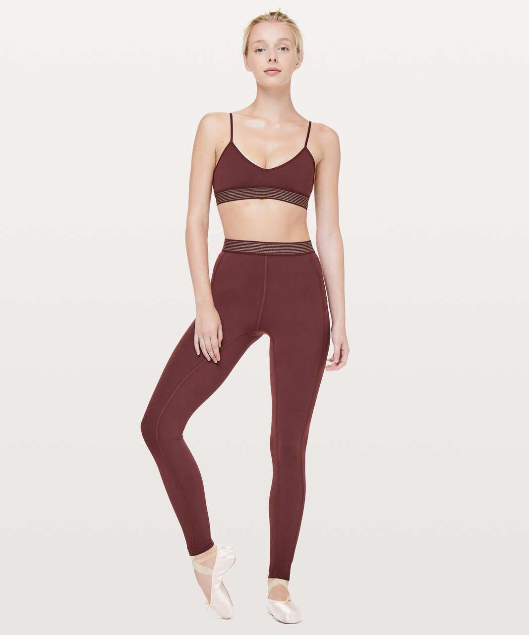 Lululemon Principal Dancer Golden Lining Tight *28" - Midnight Maroon