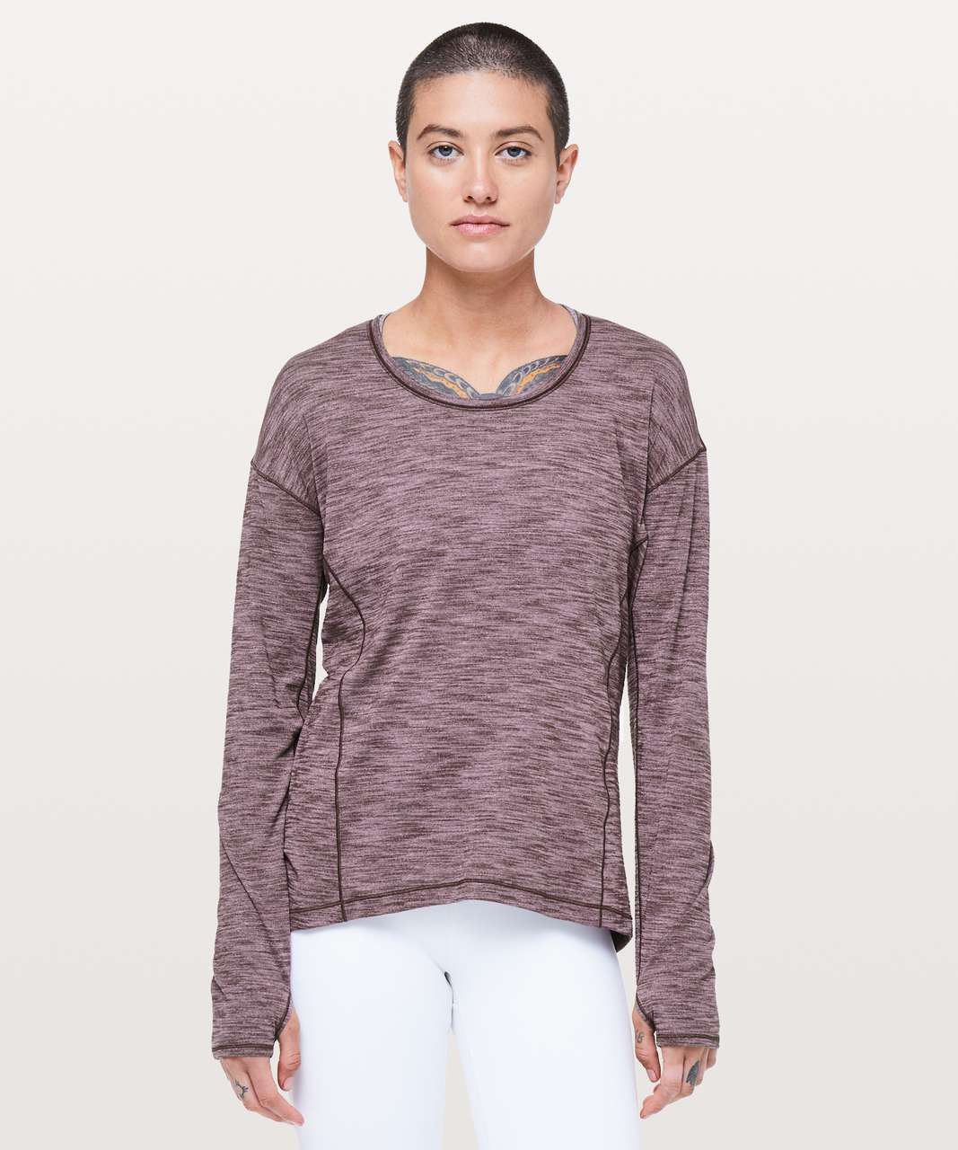 Lululemon Sweat Embrace Long Sleeve - Heathered Arctic Plum