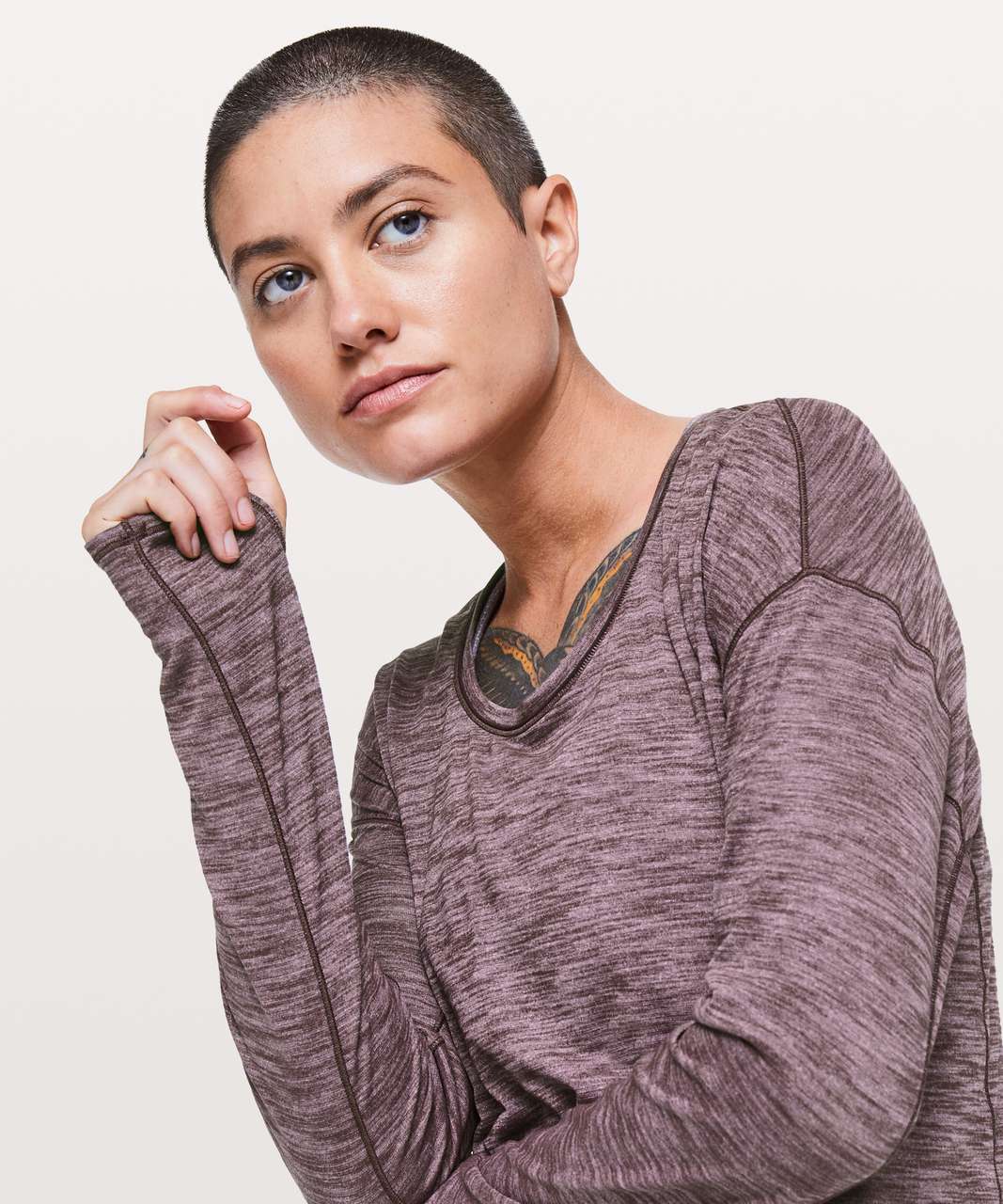 Lululemon Sweat Embrace Long Sleeve - Heathered Arctic Plum