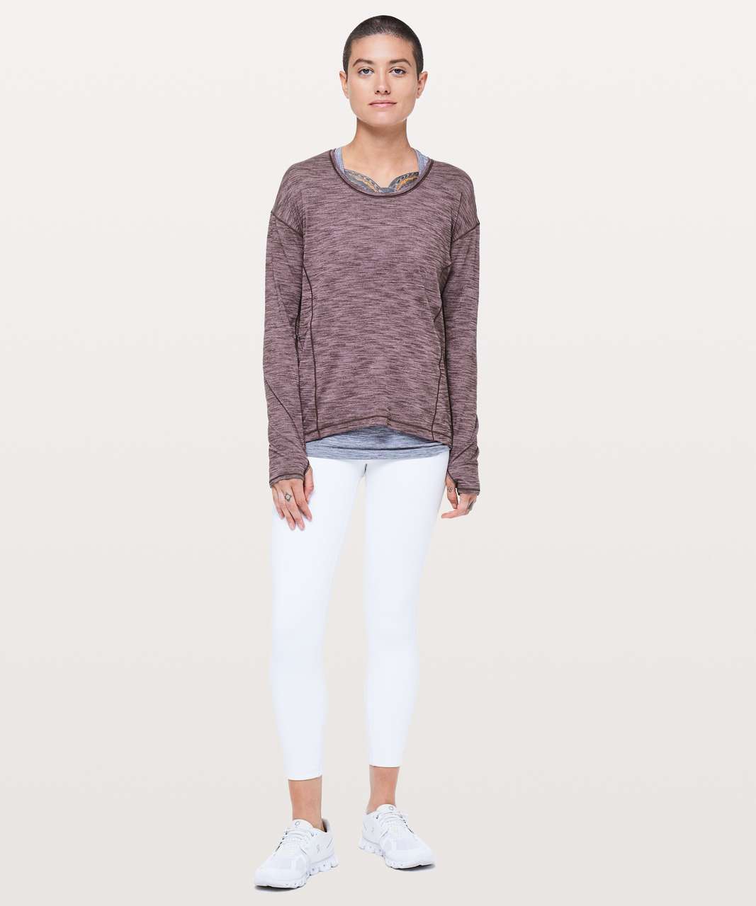 Lululemon Sweat Embrace Long Sleeve - Heathered Arctic Plum