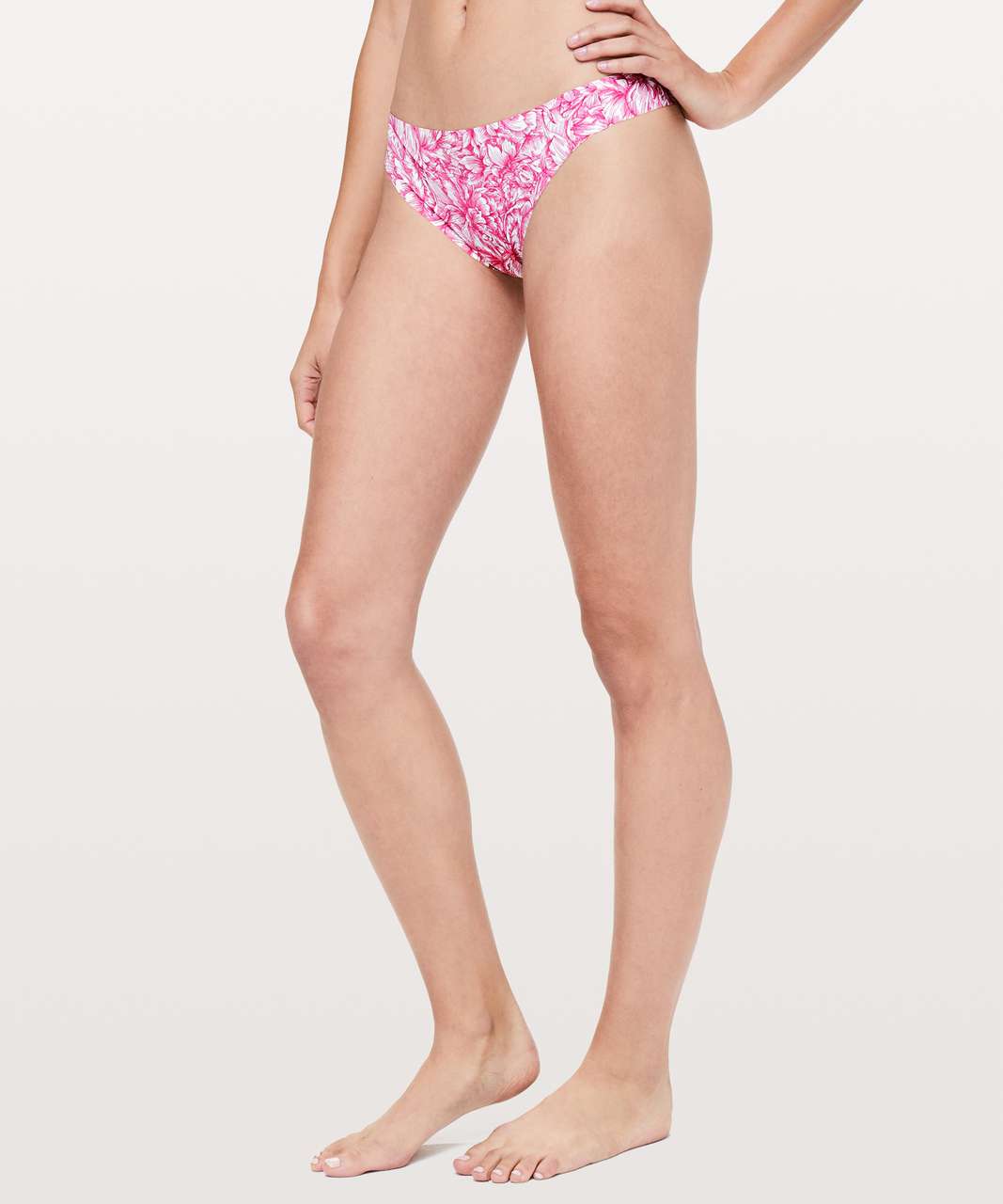 Lululemon Mula Bandhawear Thong - Floral Stitch Pink Taupe Moss