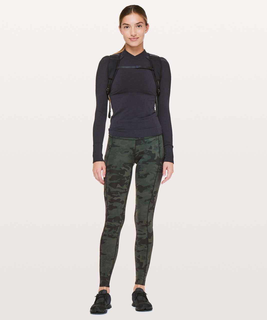 Lululemon Fast & Free Full Length Tight *Nulux 28" - Incognito Camo Multi Gator Green