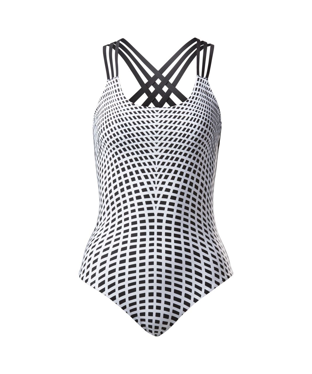 Lululemon Strappy Back One Piece - Checked Out White Black / Black