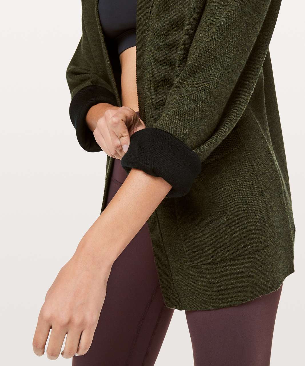 Lululemon Reverse Me Wrap - Heathered Dark Olive / Black