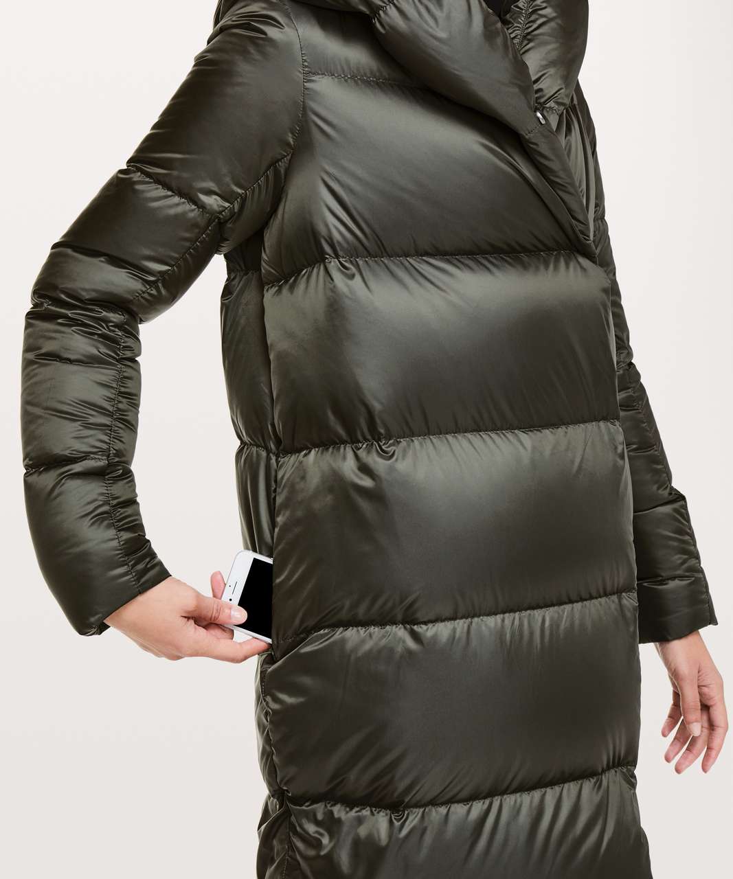 Lululemon Women's Cloudscape Wrap Down Coat Black or Dark Olive Green