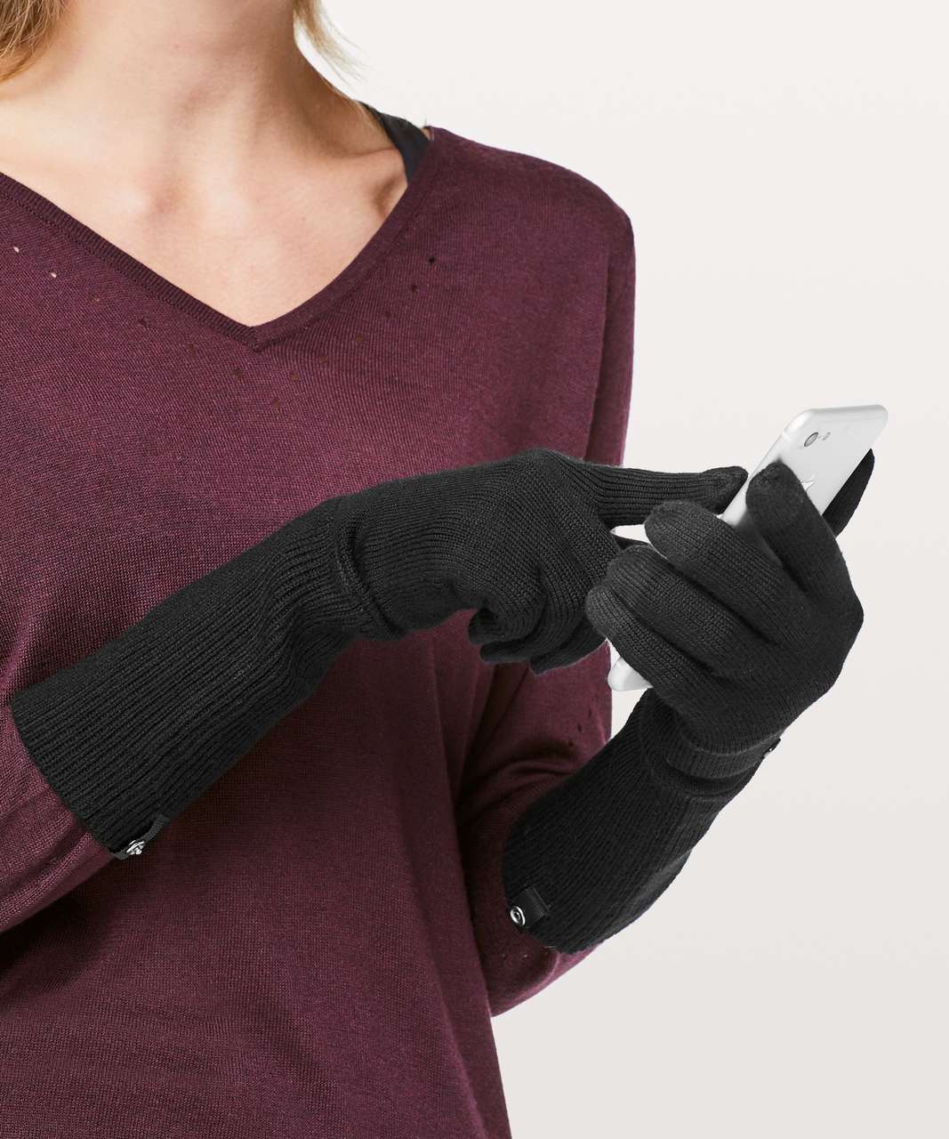 Lululemon Scroll On Knit Gloves - Black 
