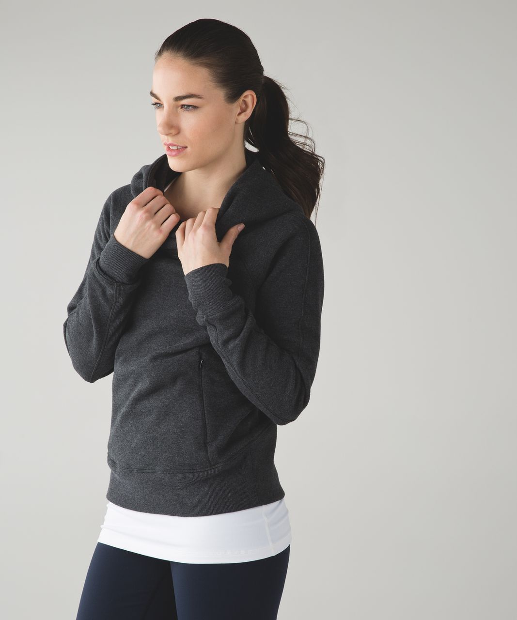 Lululemon Under Wraps Pullover - Heathered Black