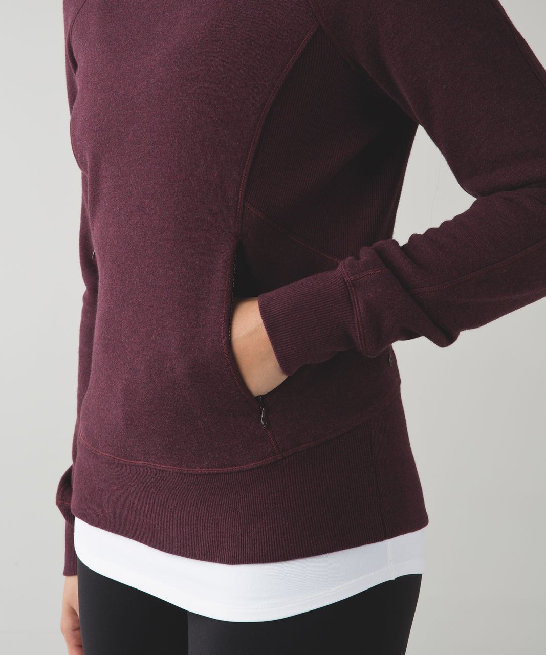 Lululemon Under Wraps Pullover - Heathered Bordeaux Drama