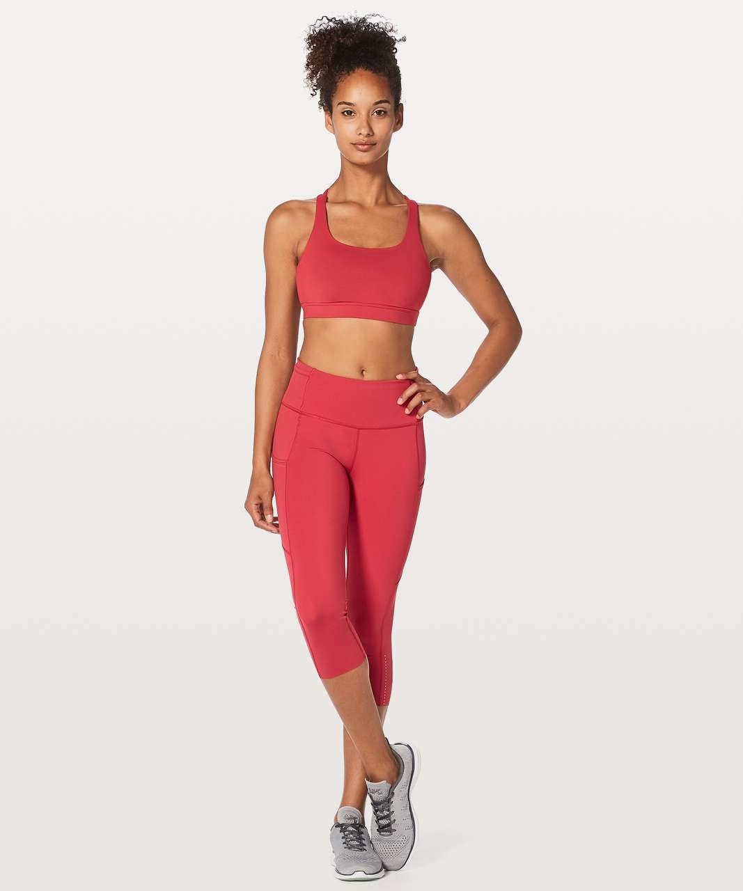 Lululemon Energy Longline Bra Medium Support, B–D Cups in Red Merlot , Size  4