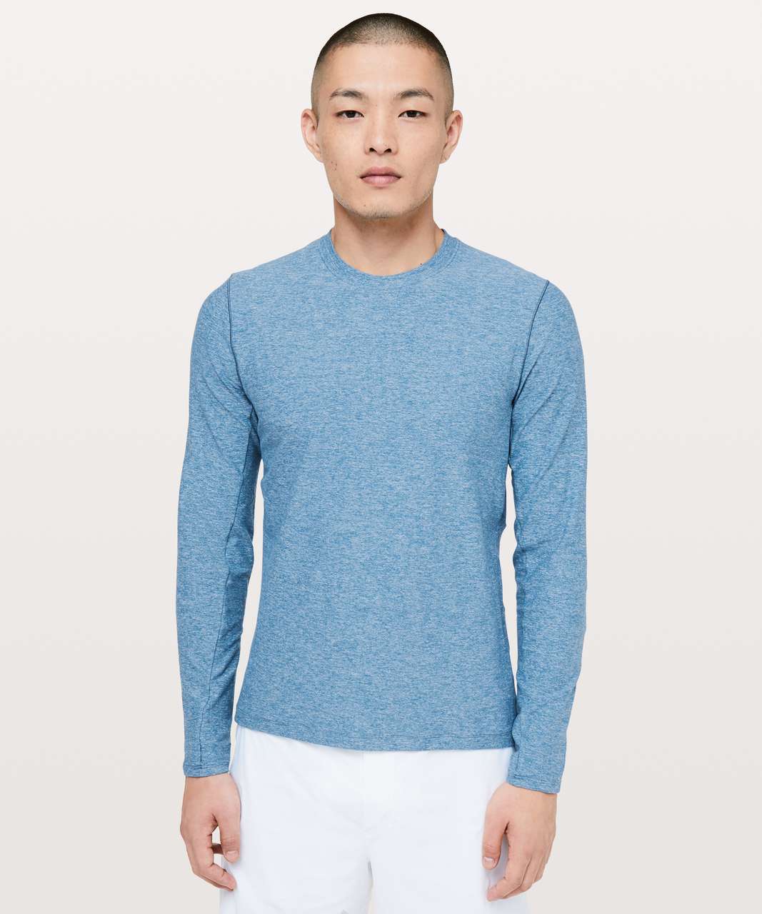 Lululemon Surge Warm Long Sleeve - Heathered Pewter Blue