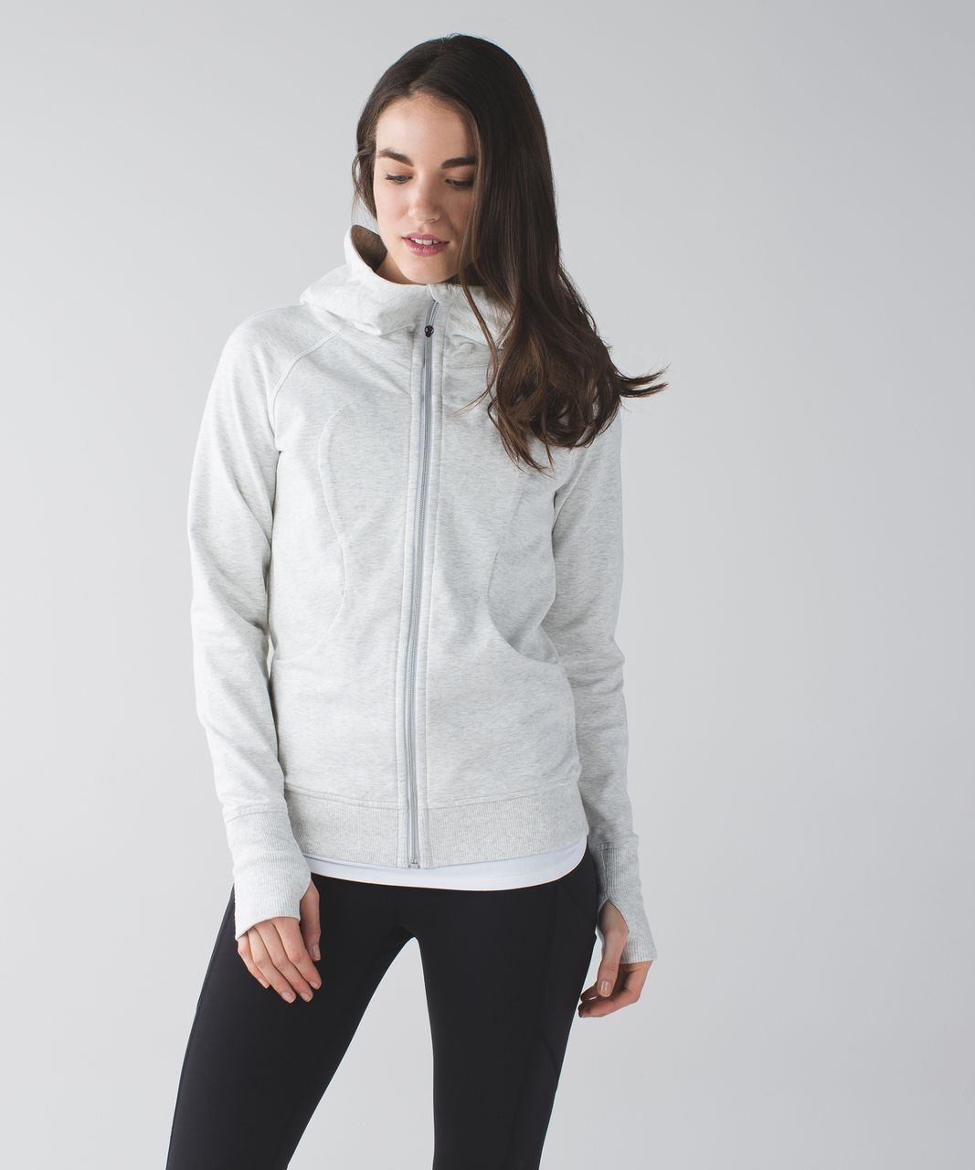 Lululemon Scuba Hoodie III - Heathered White / Silver