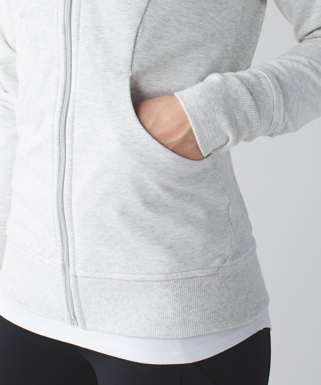 Lululemon Scuba Hoodie III - Heathered White - lulu fanatics