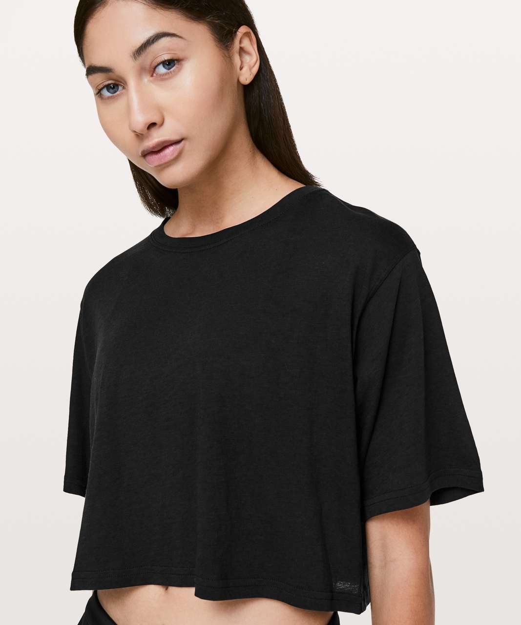 Lululemon Cortes Crop T-Shirt *Logo - Black - lulu fanatics