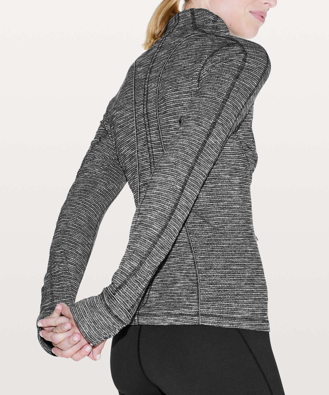 Lululemon Run Briskly 1/2 Zip - Coco Pique Black White