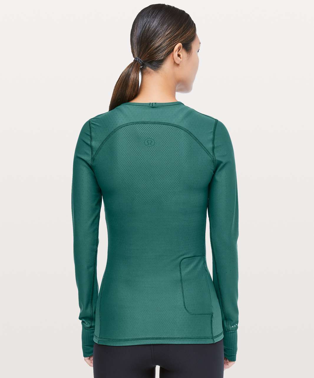 Lululemon Zoned In Long Sleeve - Green Jasper