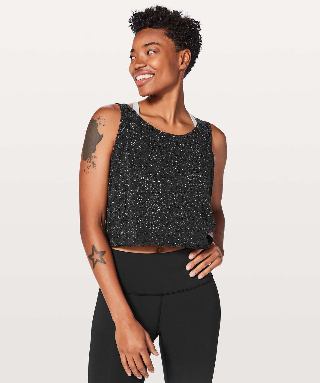 Lululemon Its A Tie Tank - Splatter Dye Black