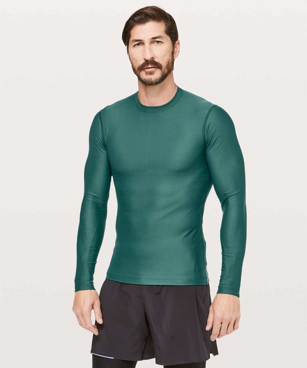 Lululemon Zoned In Long Sleeve - Green Jasper