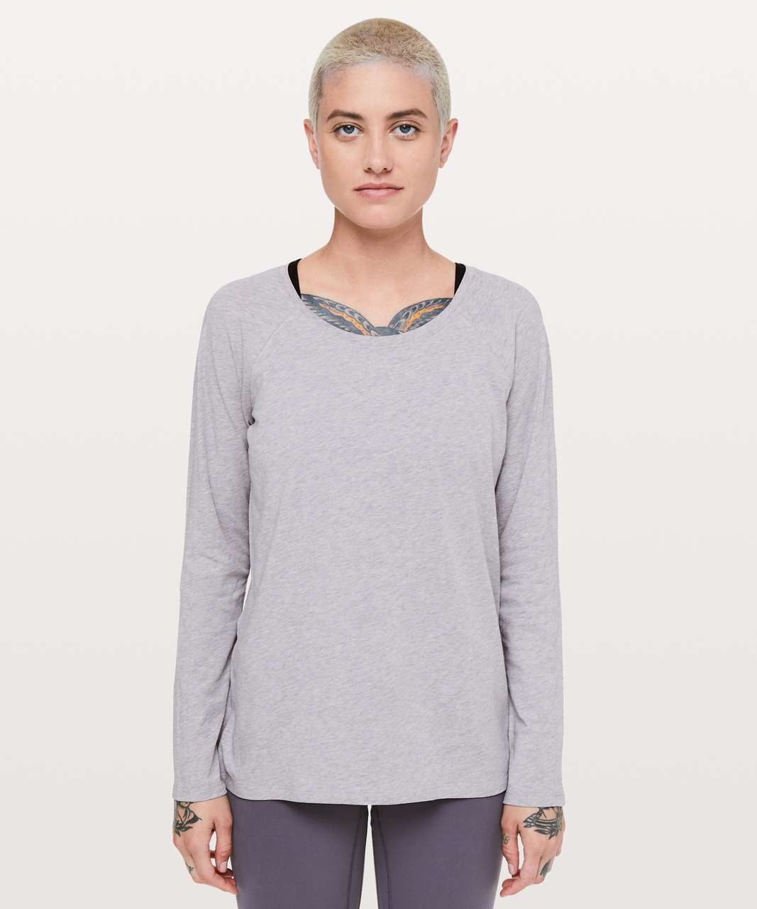 Lululemon Emerald Long Sleeve - Heathered Iced Iris