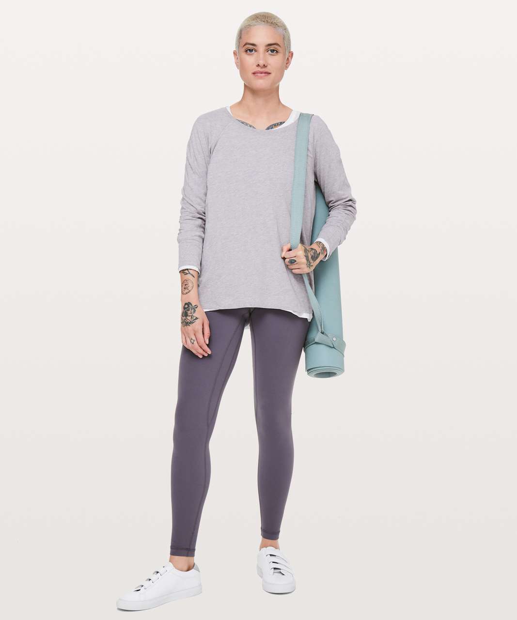 Lululemon Emerald Long Sleeve - Heathered Iced Iris