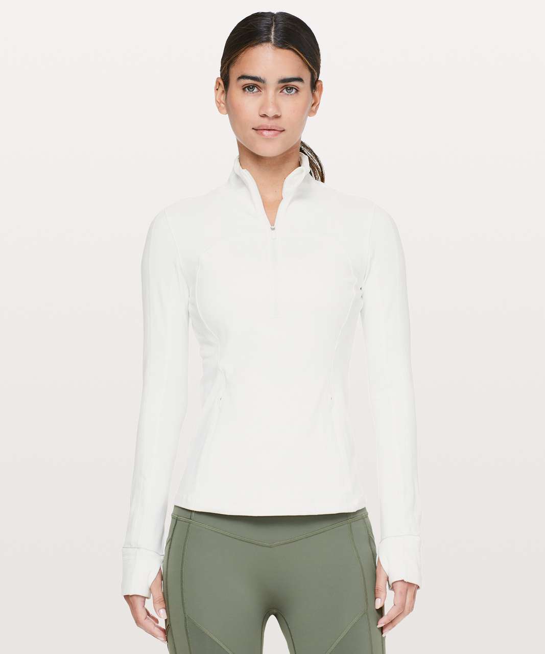 Lululemon Run Briskly 1/2 Zip - White - lulu fanatics