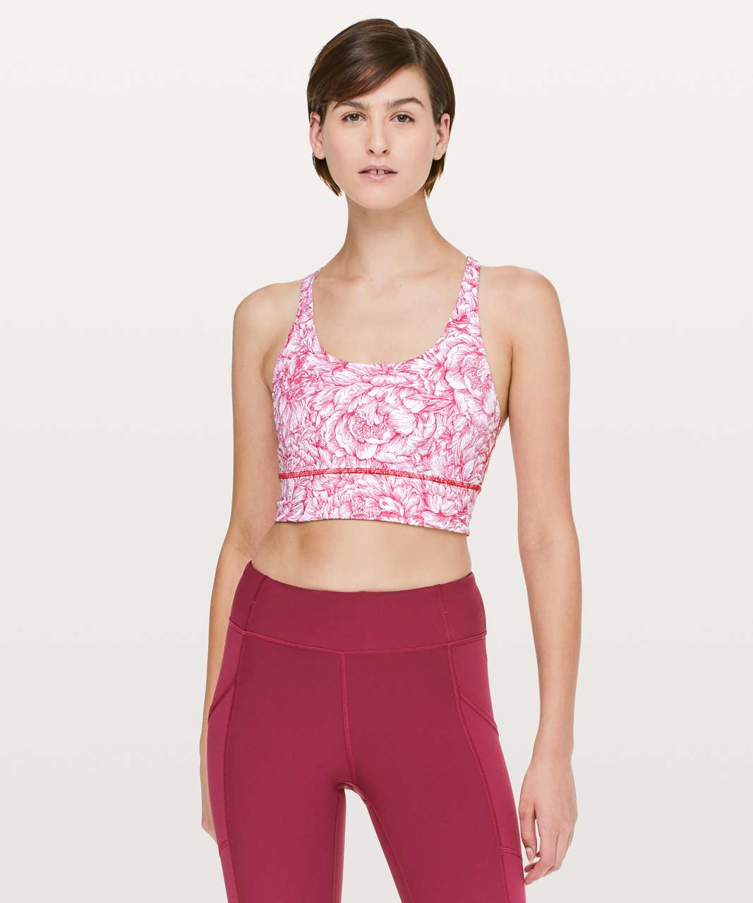 Lululemon Mind Over Miles Bra - Floral Bloom White Star Ruby / Star Ruby - lulu  fanatics