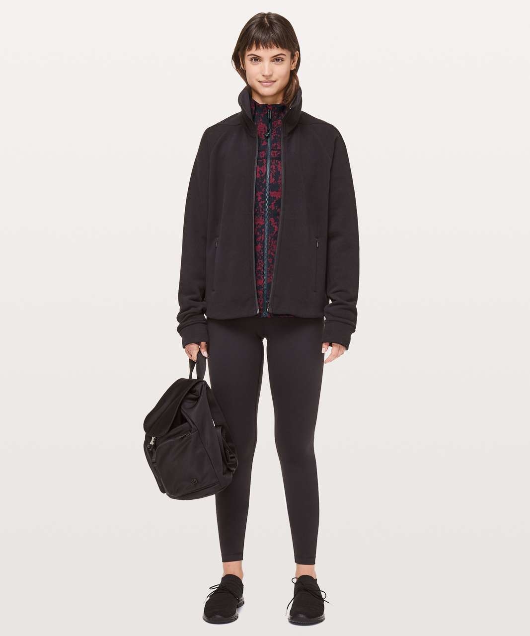 Lululemon Define Jacket - Scatter Blossom Jacquard Garnet Black