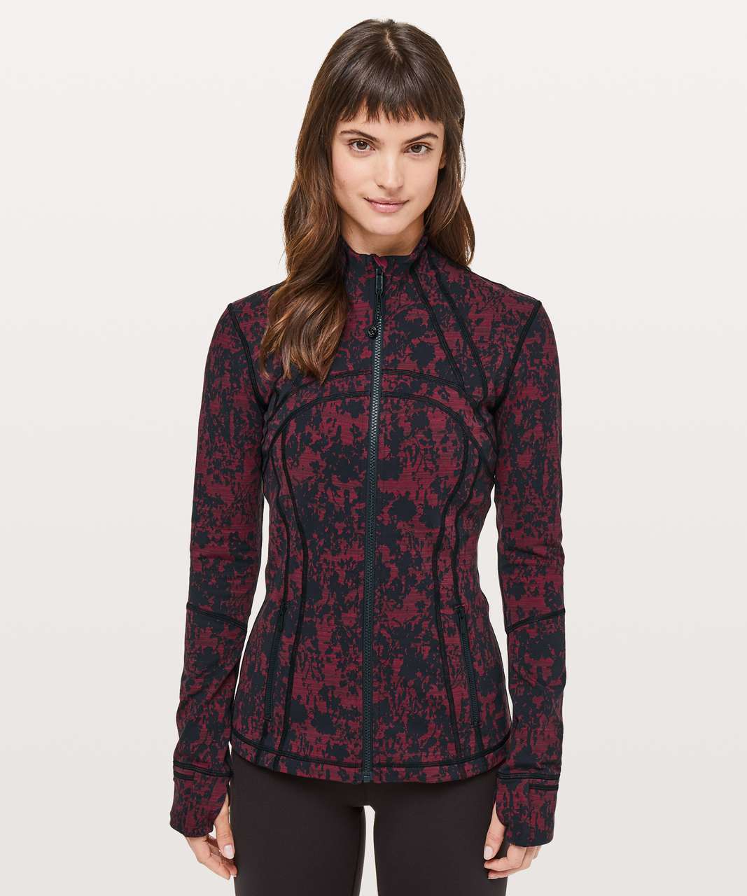 Lululemon Define Jacket - Scatter Blossom Jacquard Garnet Black - lulu  fanatics