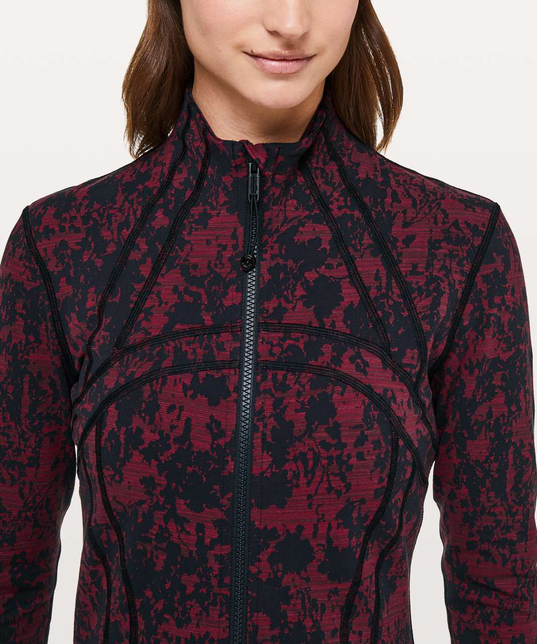 Lululemon Define Jacket - Scatter Blossom Jacquard Garnet Black