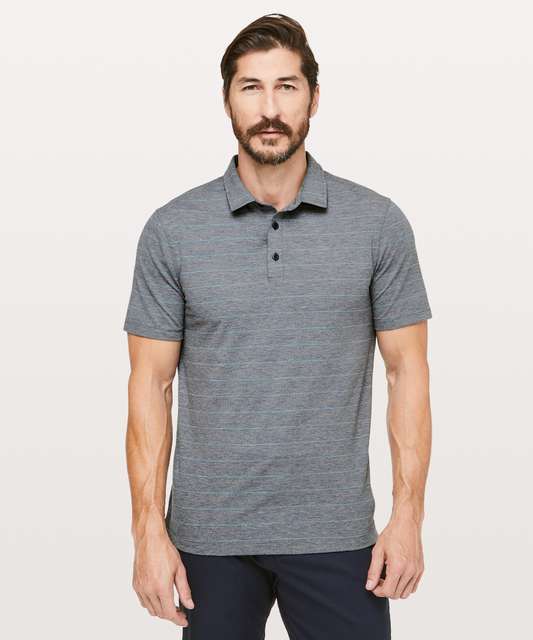 Lululemon Evolution Polo - Heathered Fog Horn - lulu fanatics