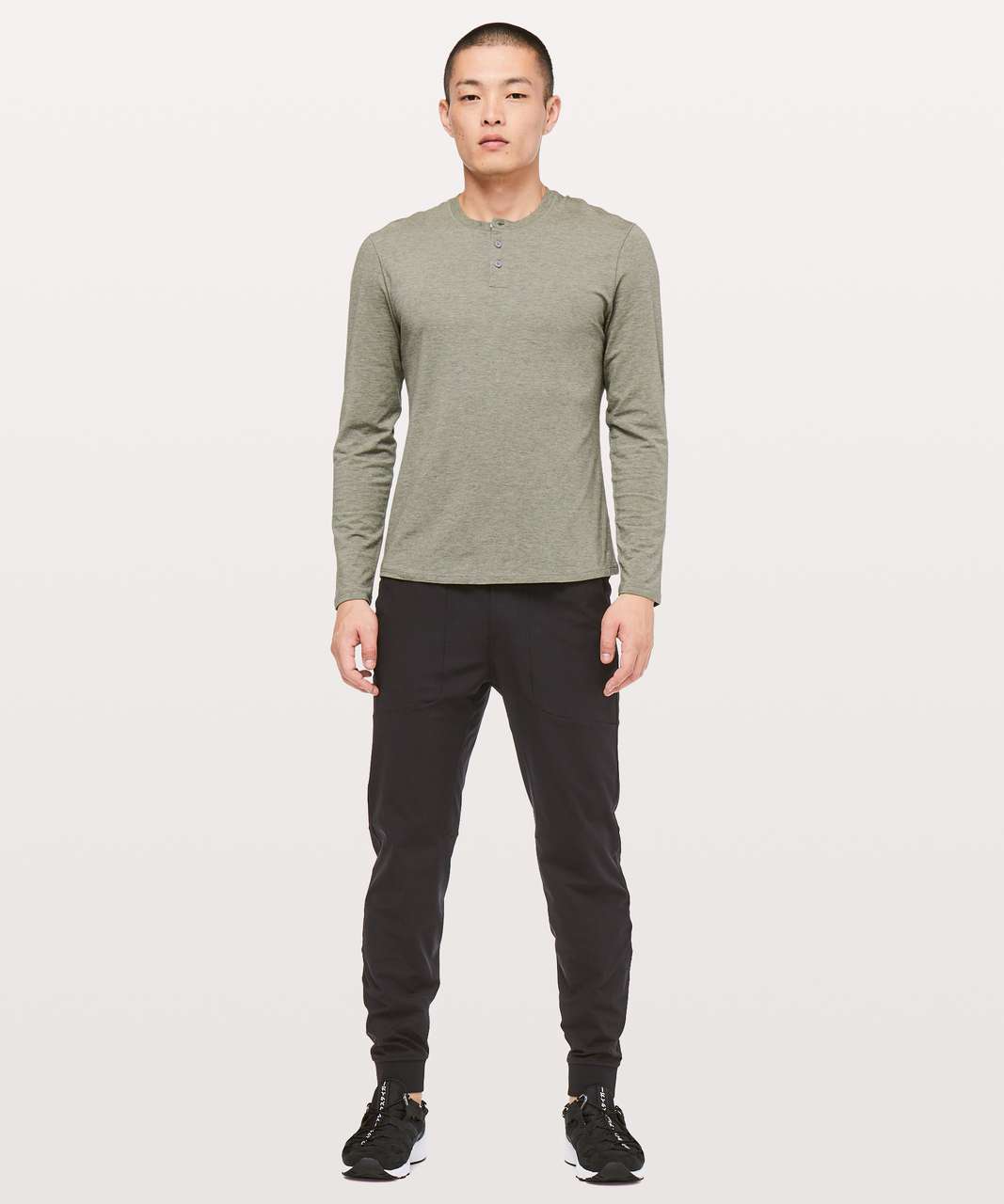 Lululemon 5 Year Basic Long Sleeve Henley - Heathered Nomad