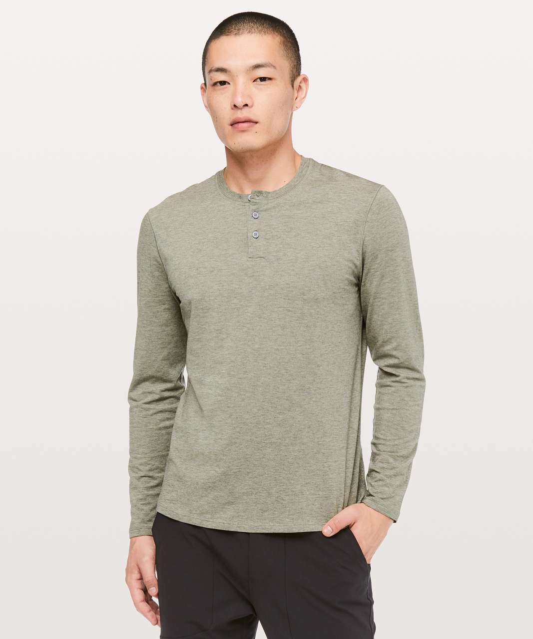 Lululemon 5 Year Basic Long Sleeve Henley - Heathered Nomad