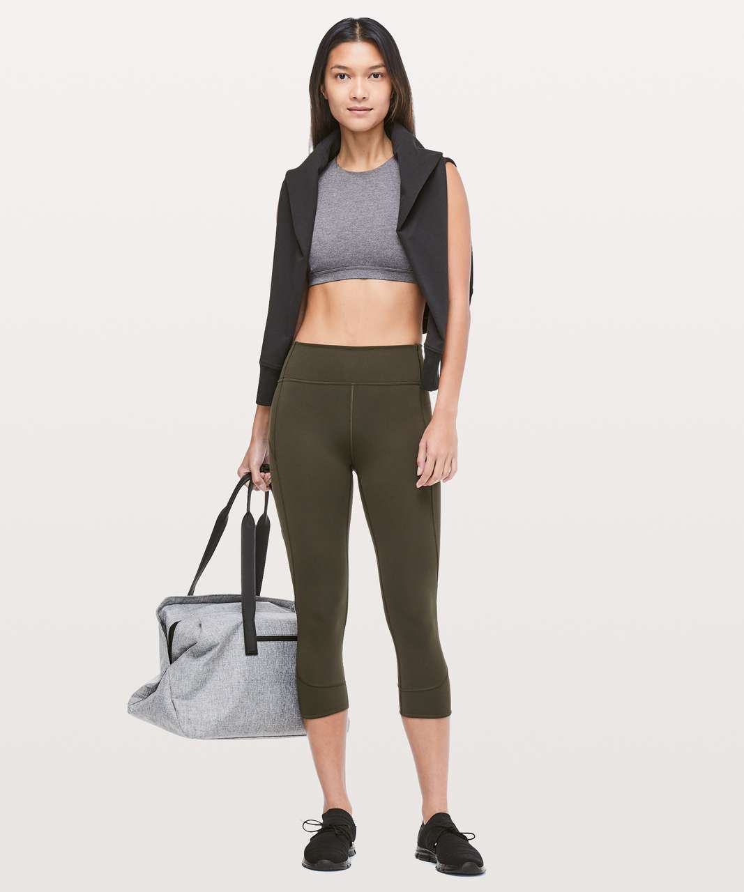 Lululemon In Movement Crop *Everlux 19" - Dark Olive