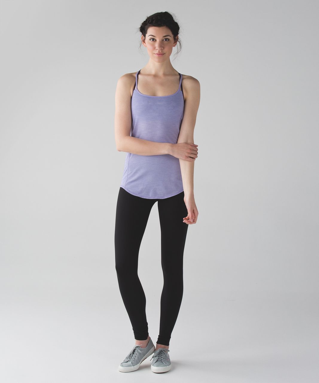 Lululemon Lighten Up Tank - Heathered Lilac / Blurry Belle Multi / Deep Zinfandel