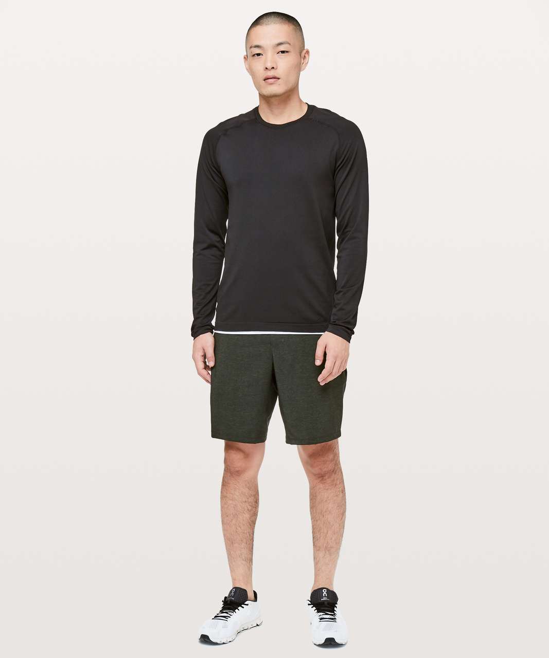 Lululemon Pace Breaker Short *9" Updated - Heathered Texture Printed Dark Olive