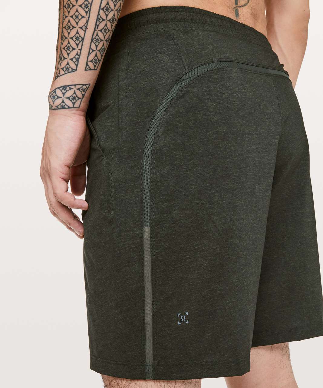 Lululemon Pace Breaker Short *9" Updated - Heathered Texture Printed Dark Olive