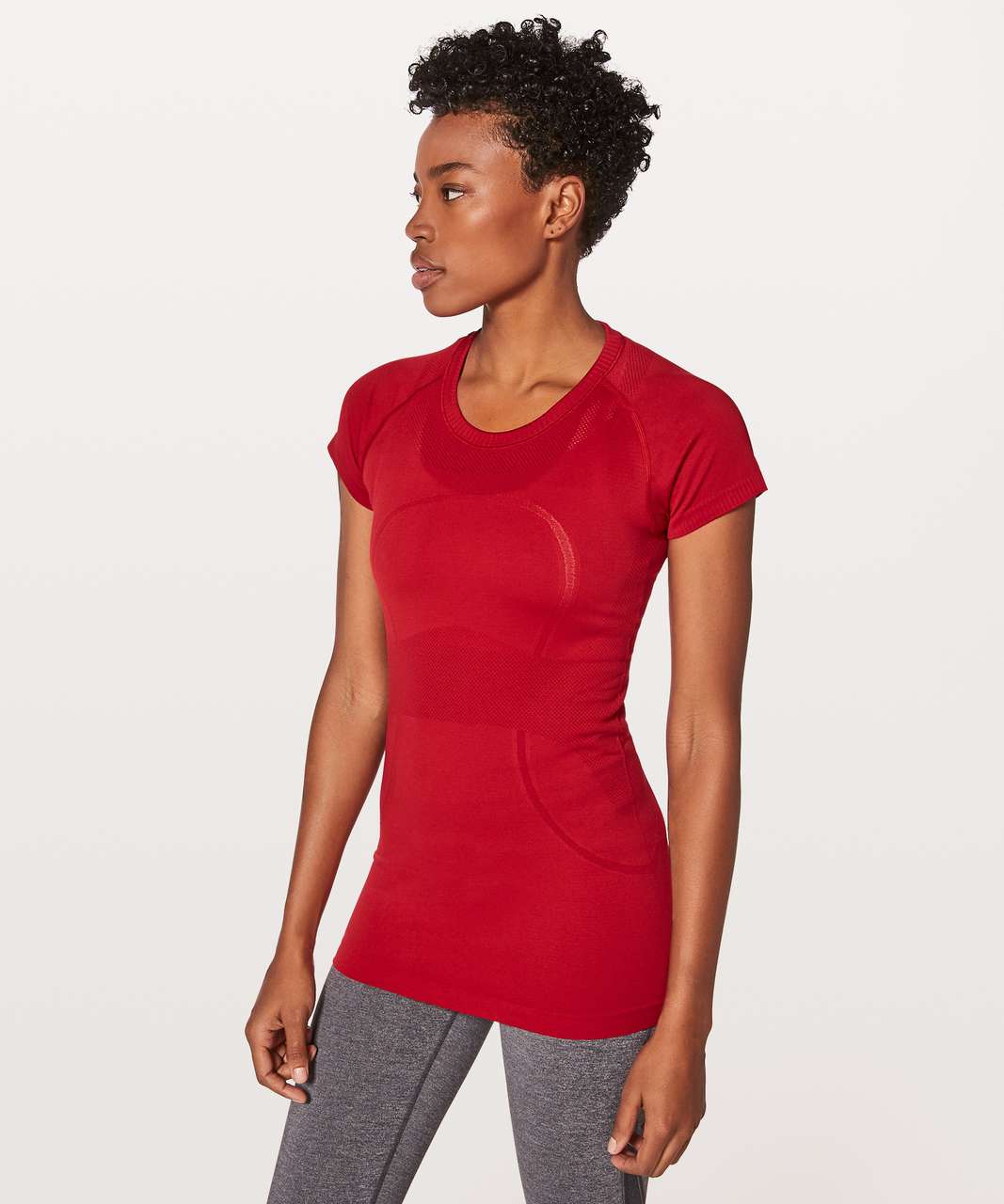 Lululemon Swiftly Tech Short Sleeve Crew *Lunar New Year - Dark Red / Dark  Red - lulu fanatics