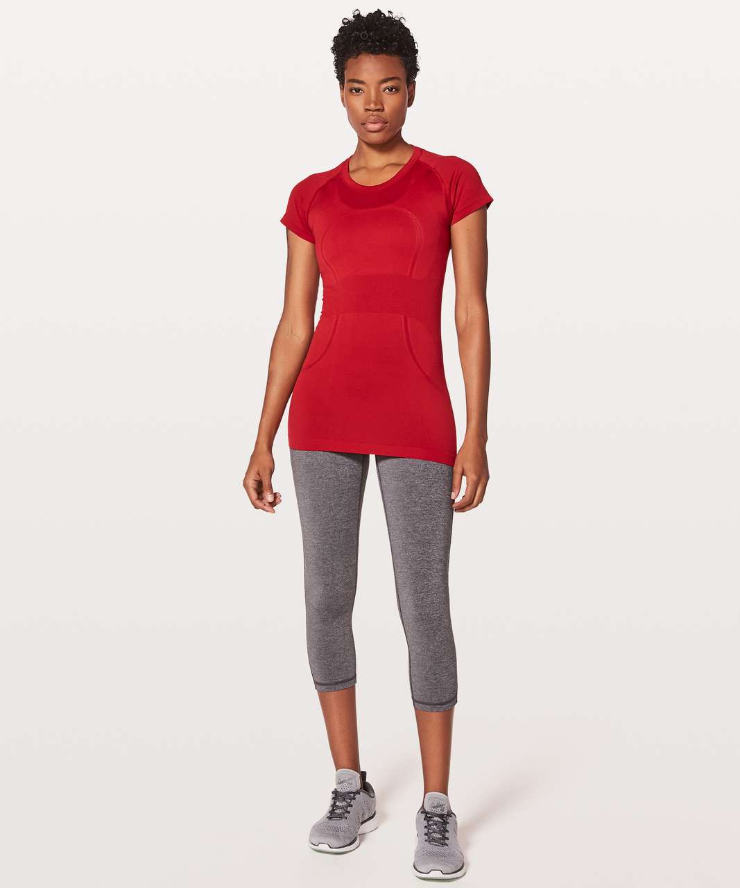 Lululemon Swiftly Tech Short Sleeve Crew - Dark Red / Dark Red - lulu  fanatics