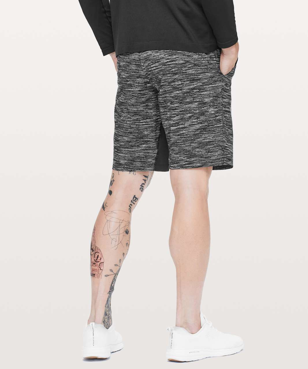 Lululemon Surge Short *Linerless 7 - Heathered Texture Printed Greyt Deep  Coal - lulu fanatics