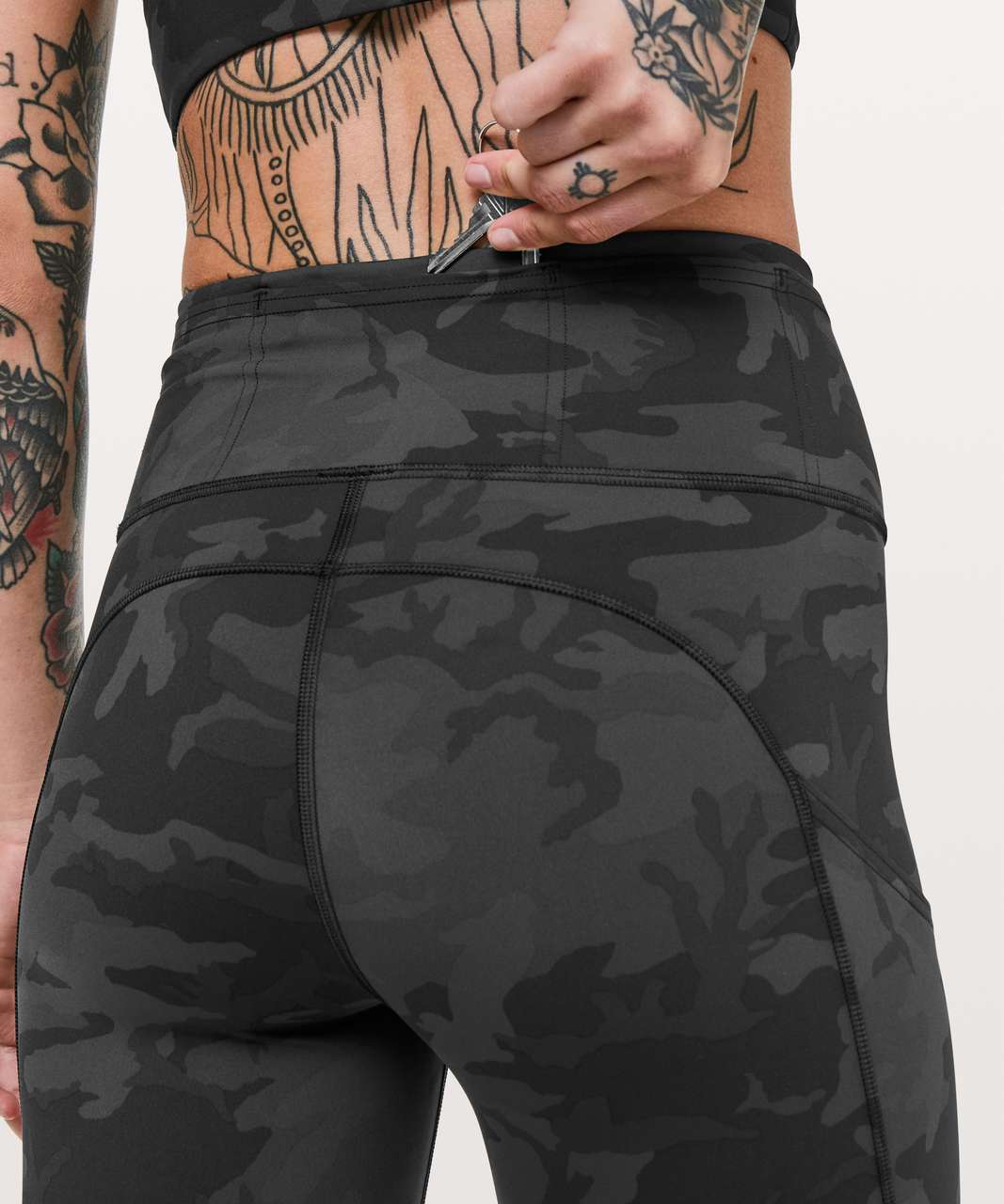 Lululemon Fast & Free Crop II *Nulux 19" - Incognito Camo Multi Grey