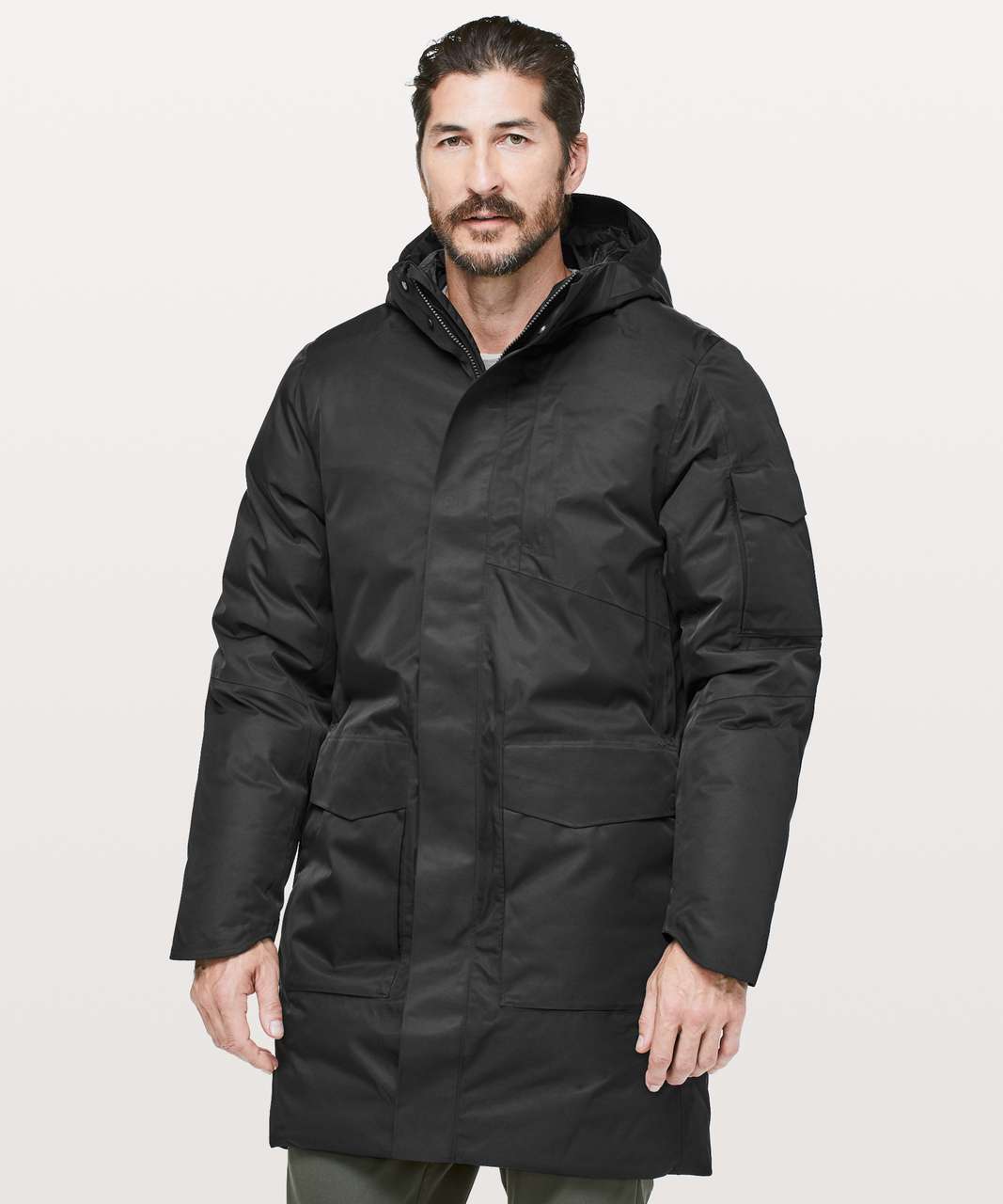 Men's - City Padded Parka Jacket in Black