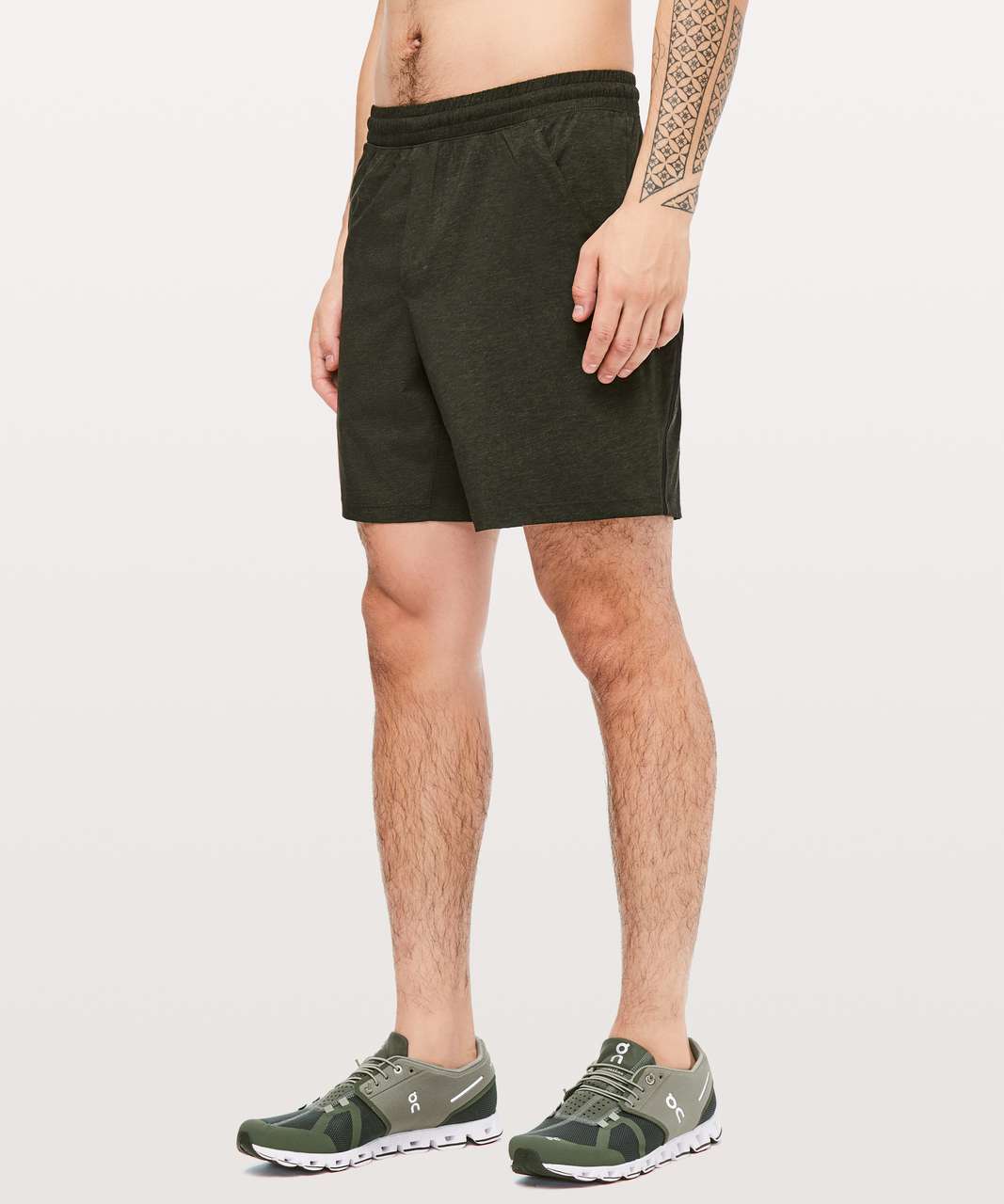 Lululemon Pace Breaker Short *Linerless 7" Updated - Heathered Texture Printed Dark Olive