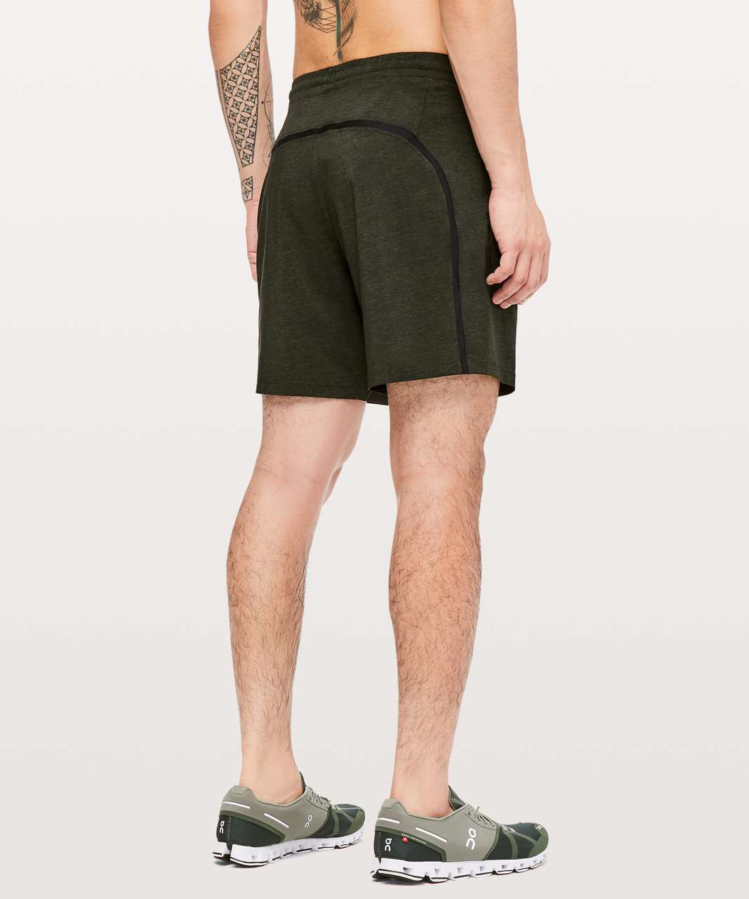 Lululemon Pace Breaker Short *Linerless 7" Updated - Heathered Texture Printed Dark Olive