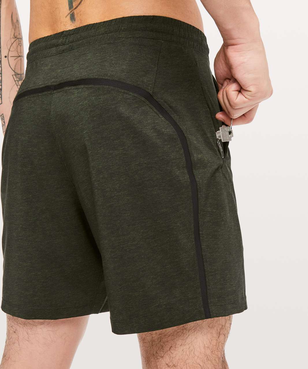 Lululemon Pace Breaker Short *Linerless 7" Updated - Heathered Texture Printed Dark Olive