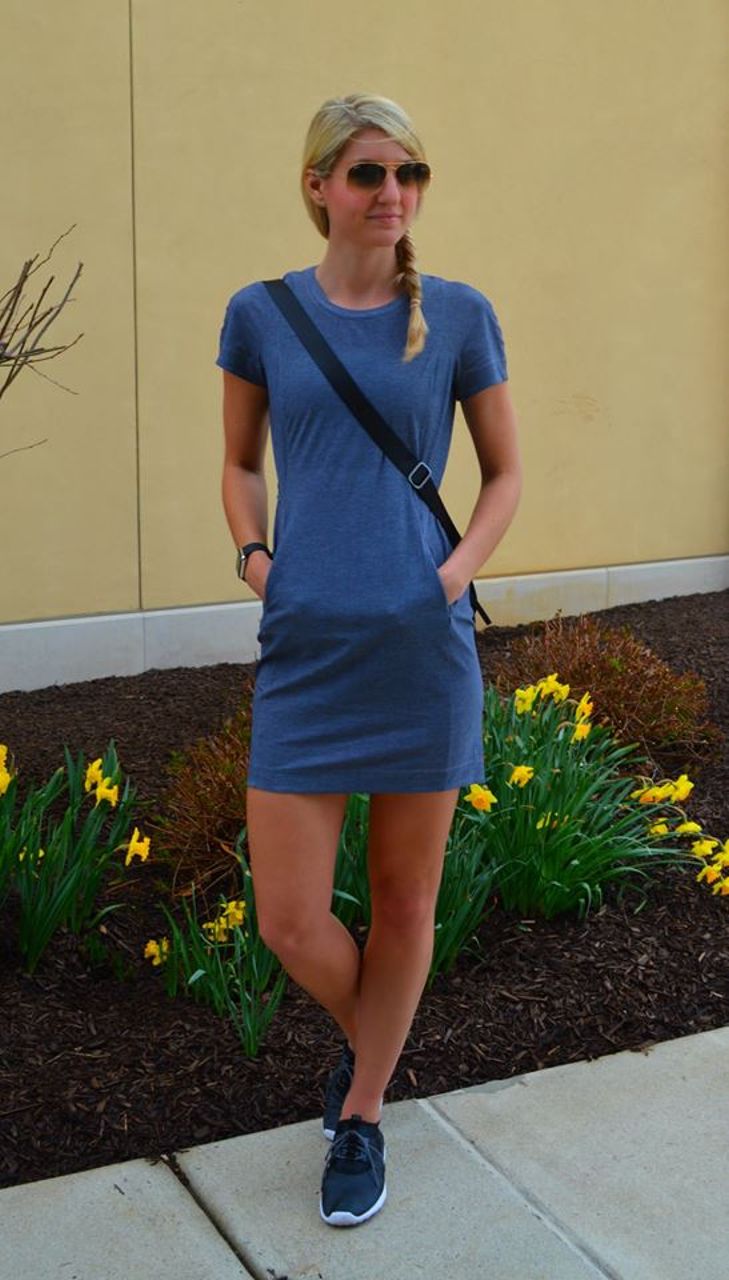 Lululemon &go Endeavor Dress - Heathered Texture Printed Greyt Deep Coal