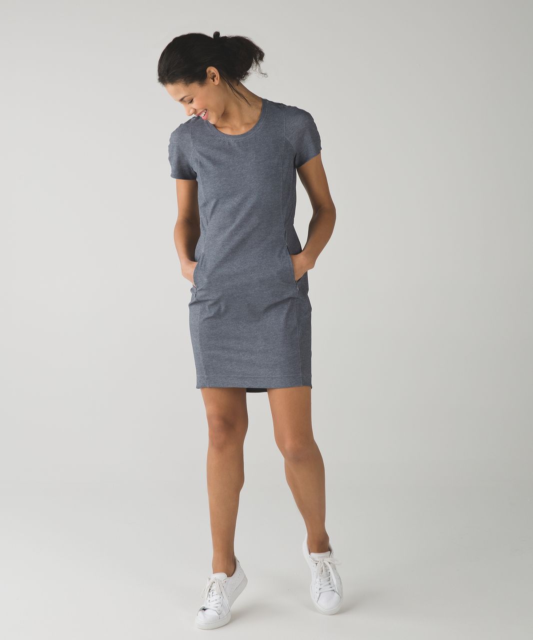 Lululemon &go Endeavor Dress - Heathered Texture Printed Greyt Deep Coal