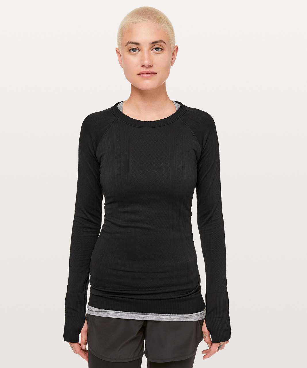 Lululemon Rest Less Pullover - Herringbone Fade Black / White - lulu  fanatics